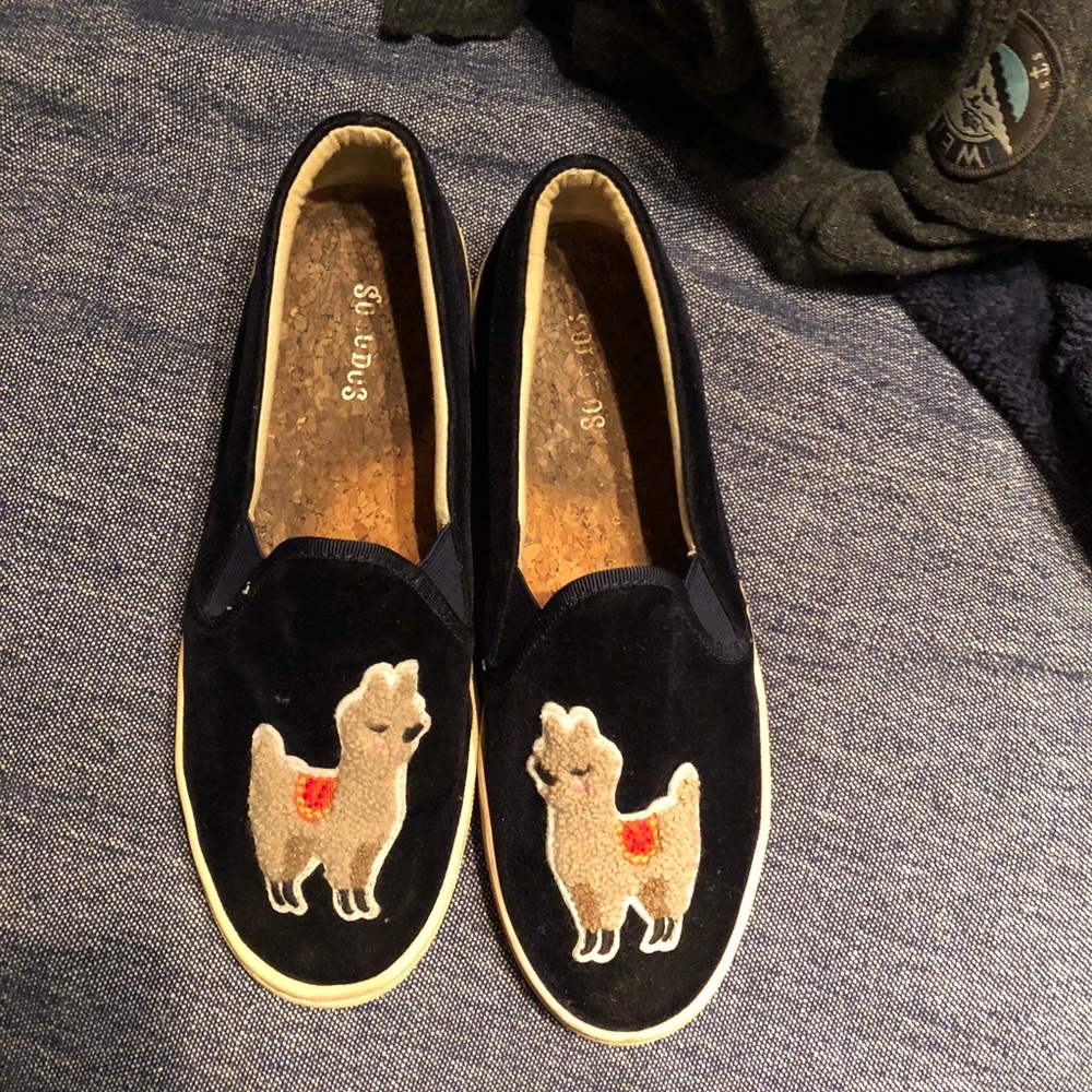 Soludos llama navy shoes